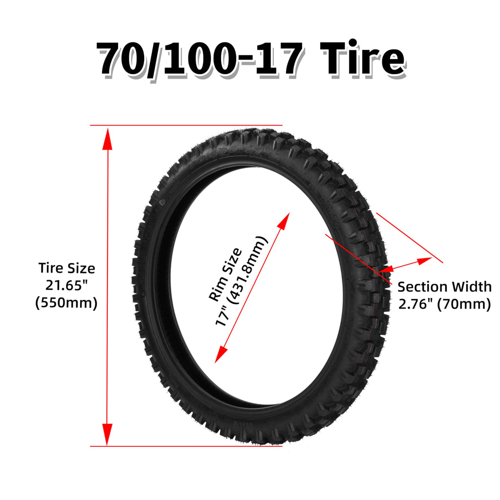 70/100-17 2.50/2.75-17 Off Road Motorcycle Tire and Inner Tube Set X854
