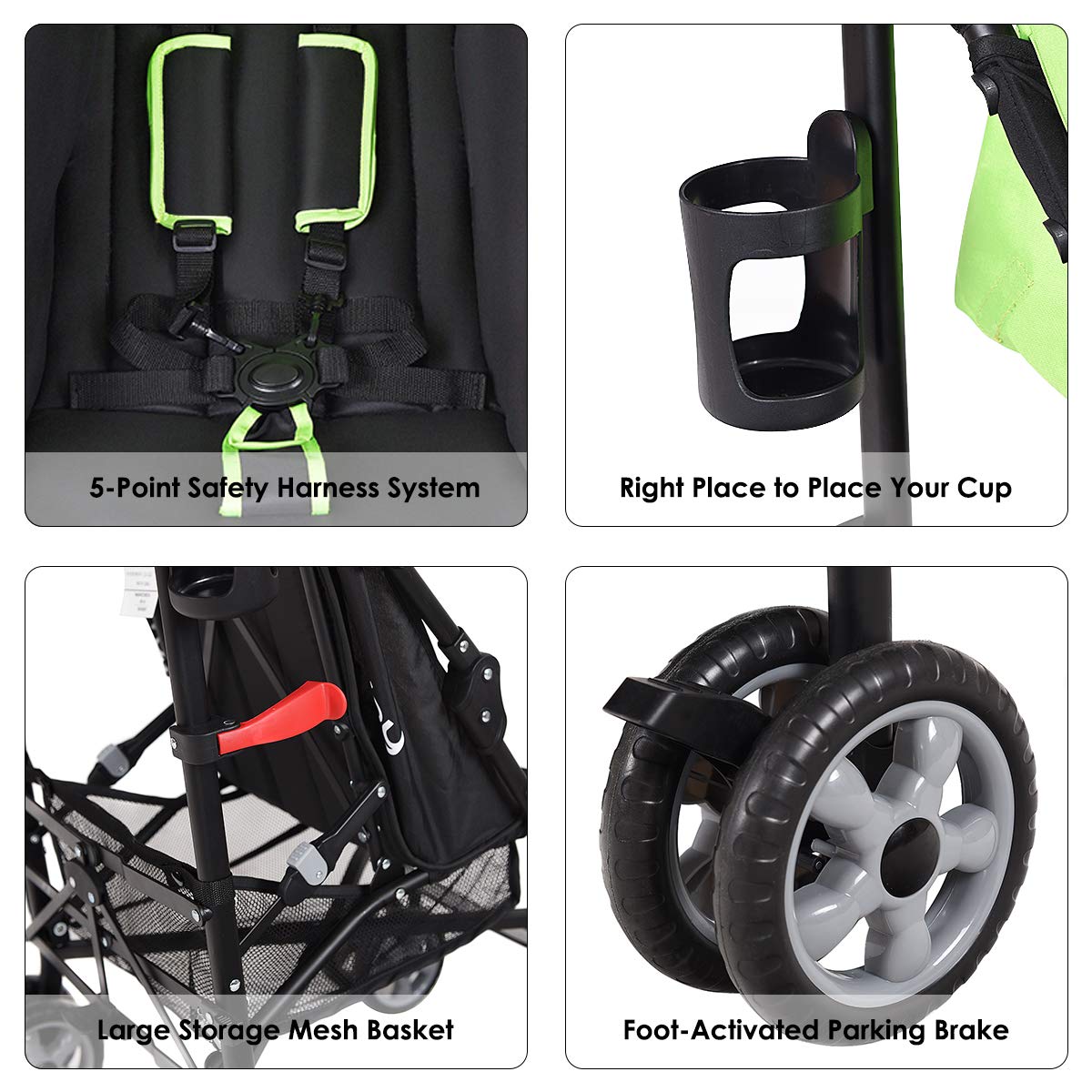 Lightweight Compact Travel Stroller Green Z831510