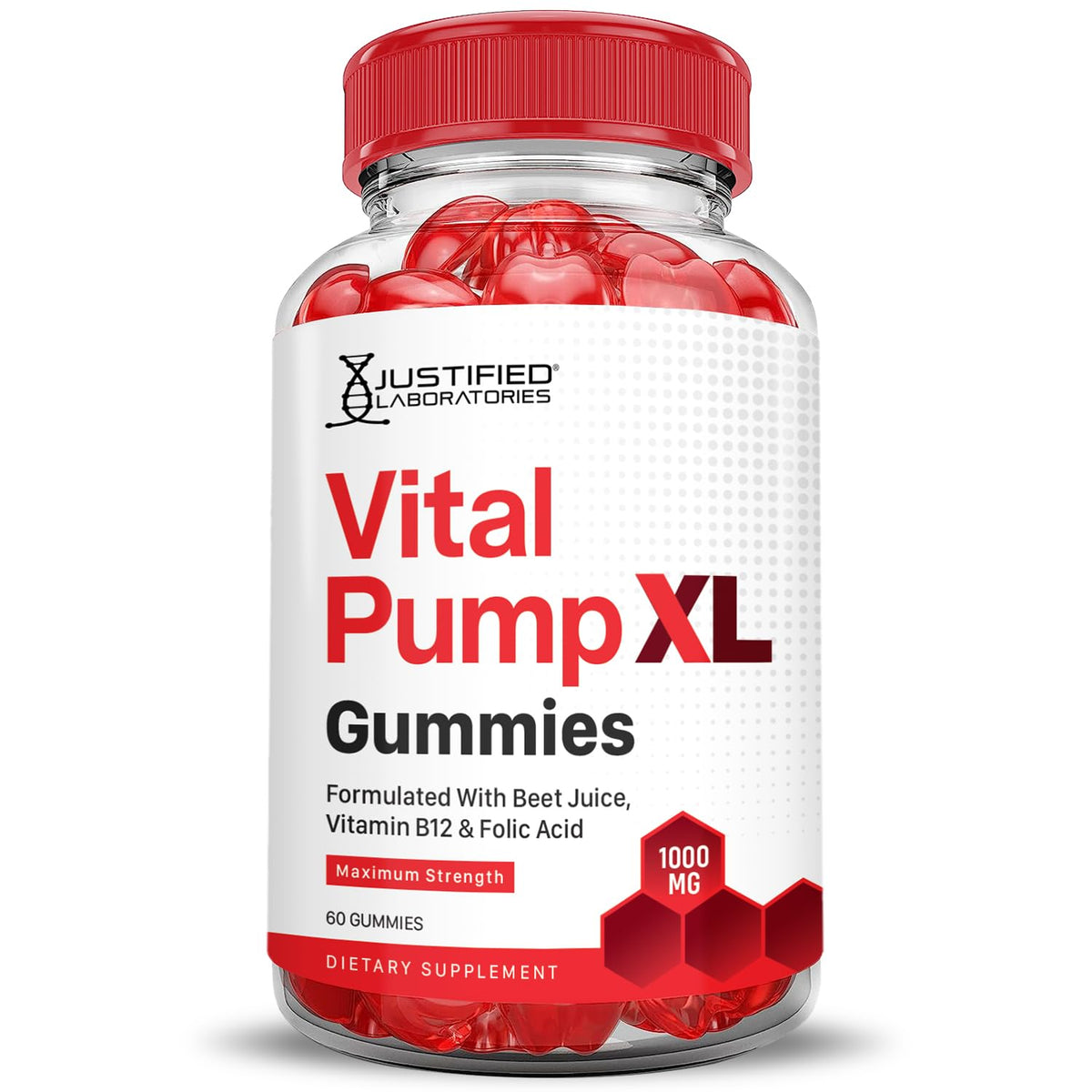 Vital Pump XL Performance Gummies 1000MG Beet Juice B12 Vegan Non GMO 120 Gummys U239113