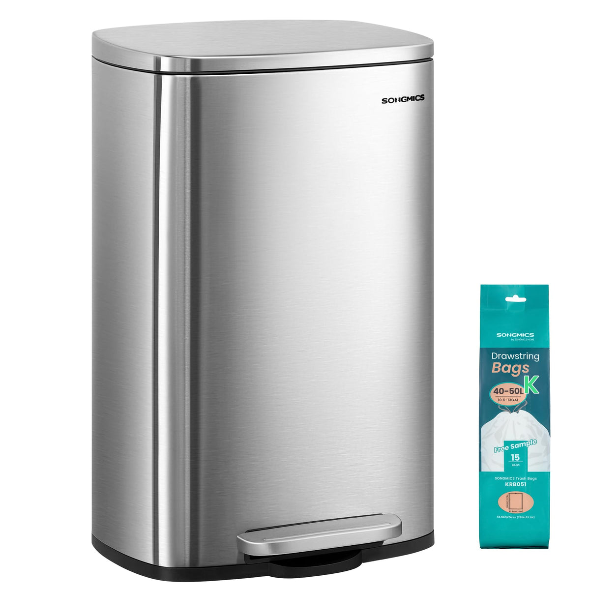 13 Gallon Stainless Steel Trash Can M495