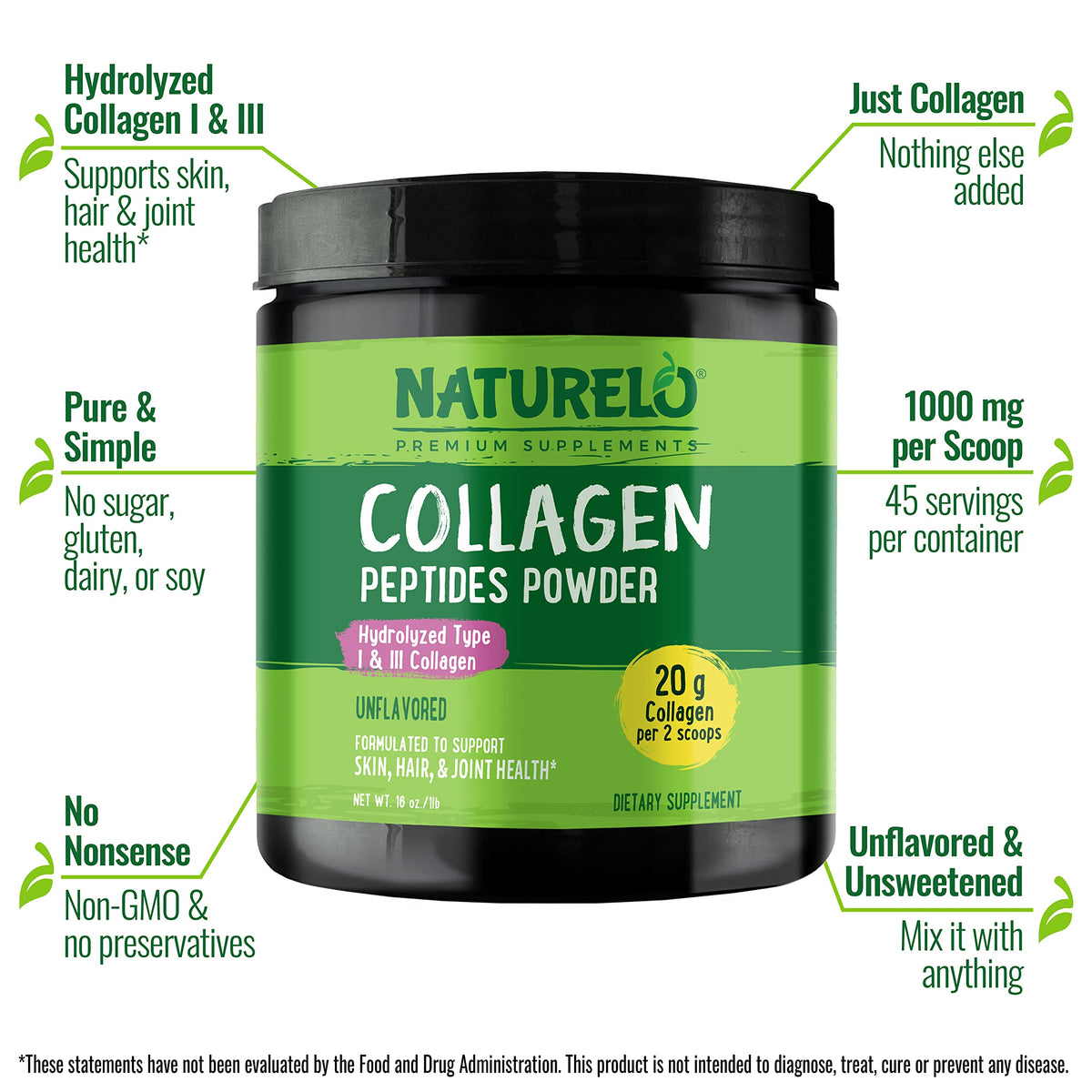 Collagen Peptide Powder 16 Oz Unflavored K653032