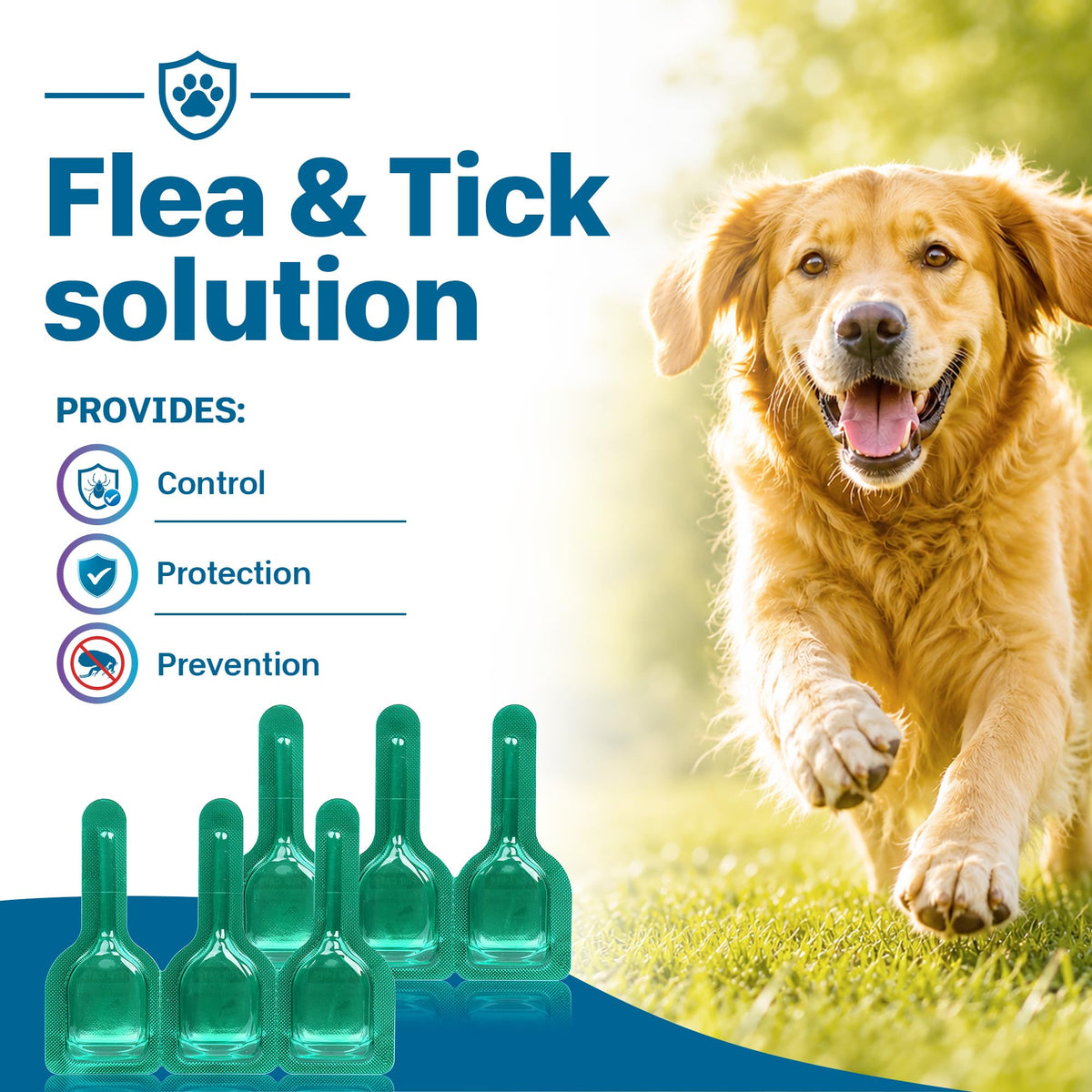 Flea and Tick Prevention for Medium Dogs 23-44 lbs 6 Doses X7420