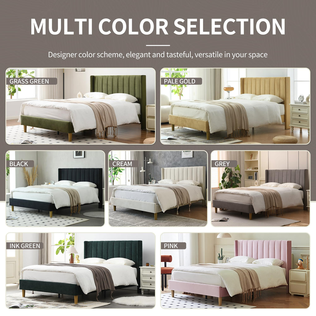 Queen Bed Frame with Upholstered Headboard P49907