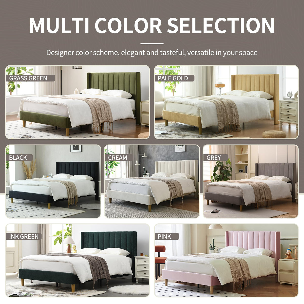 Queen Bed Frame with Upholstered Headboard P49907