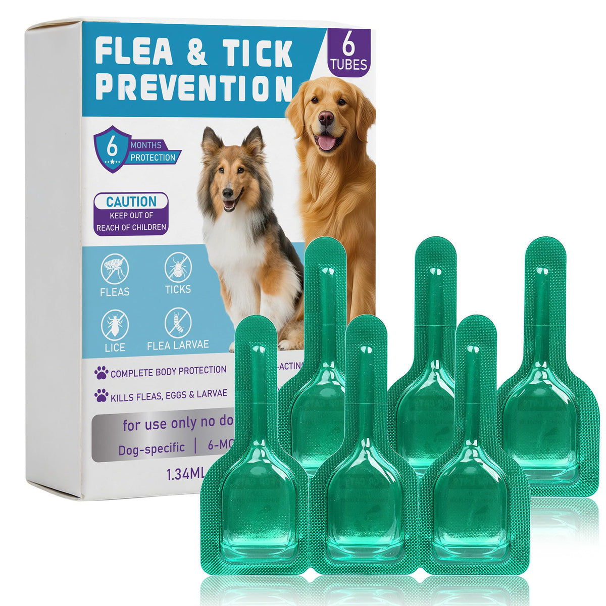 Flea and Tick Prevention for Medium Dogs 23-44 lbs 6 Doses X7420