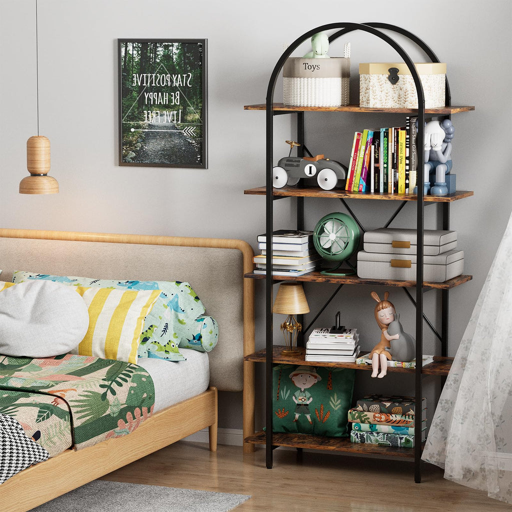 5 Tier Arched Bookshelf A507