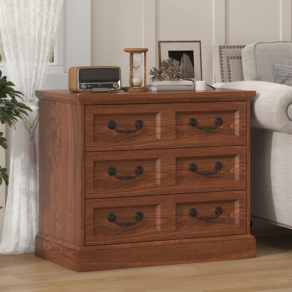 Cherry Wood Nightstand with Charging Station W62327