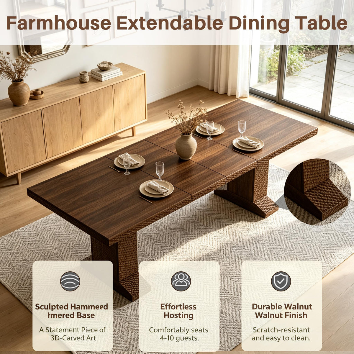 Extendable Dining Table Set for 8 S6999