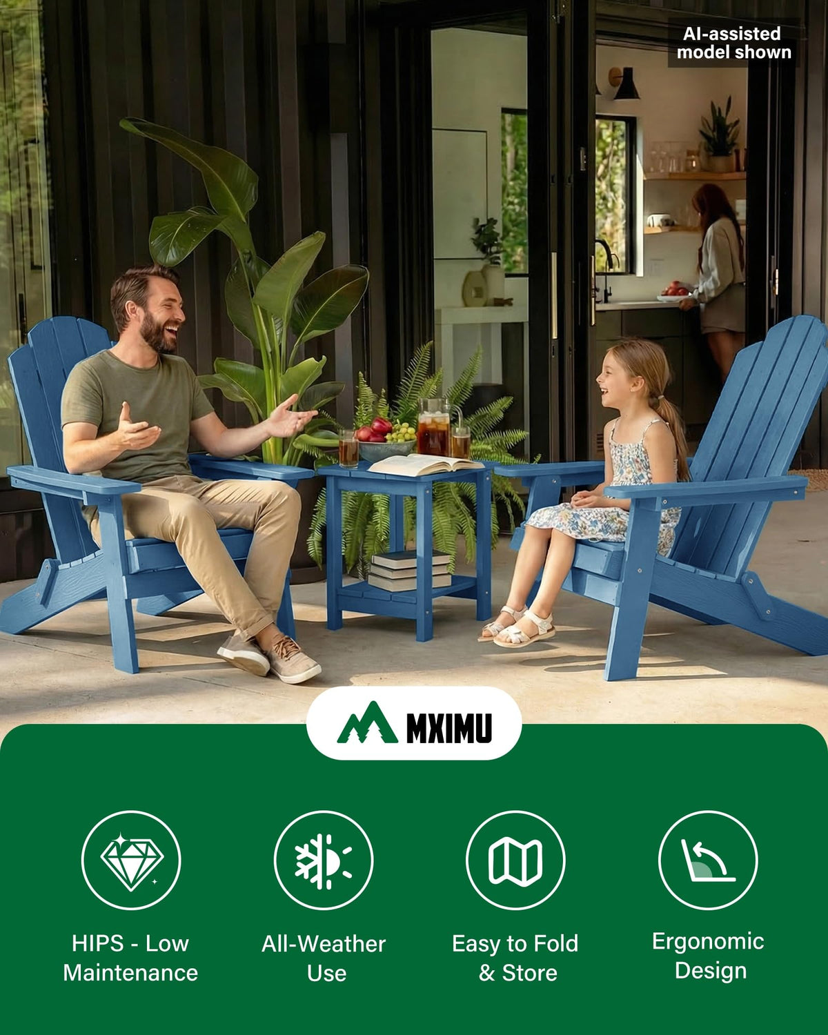 Folding Adirondack Chairs Set of 2 Plastic Chair X948963