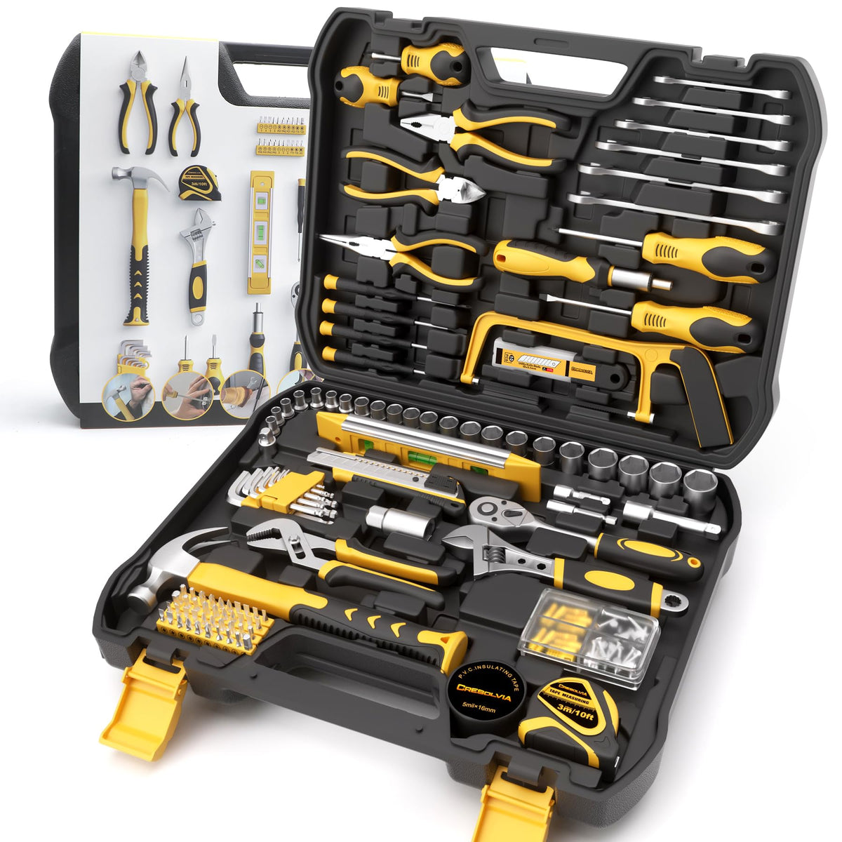199 Piece Tool Kit with Socket Wrench Tool Box Case I25655