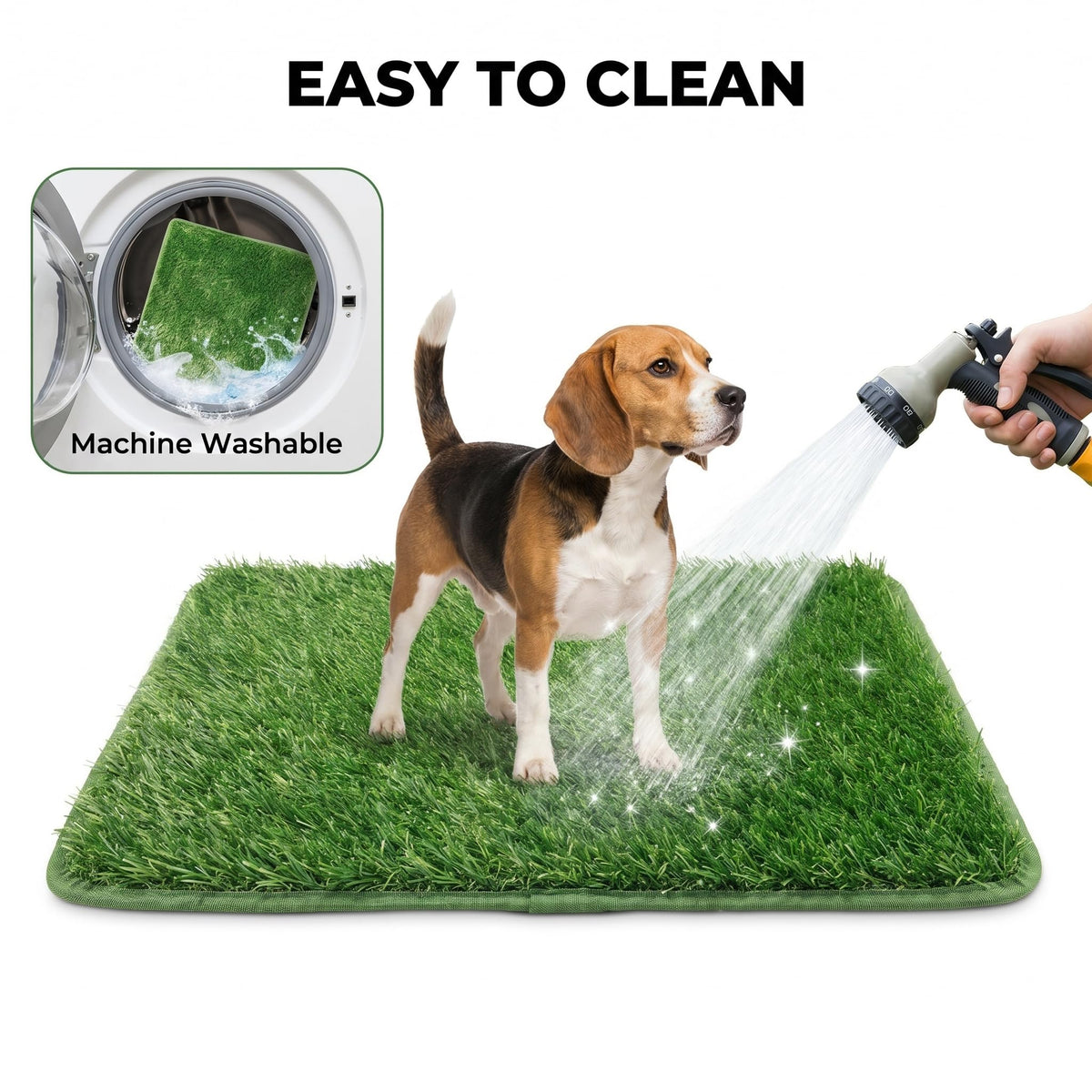 Dog Grass Pad with Tray, 2 Washable Grass Pads L8816