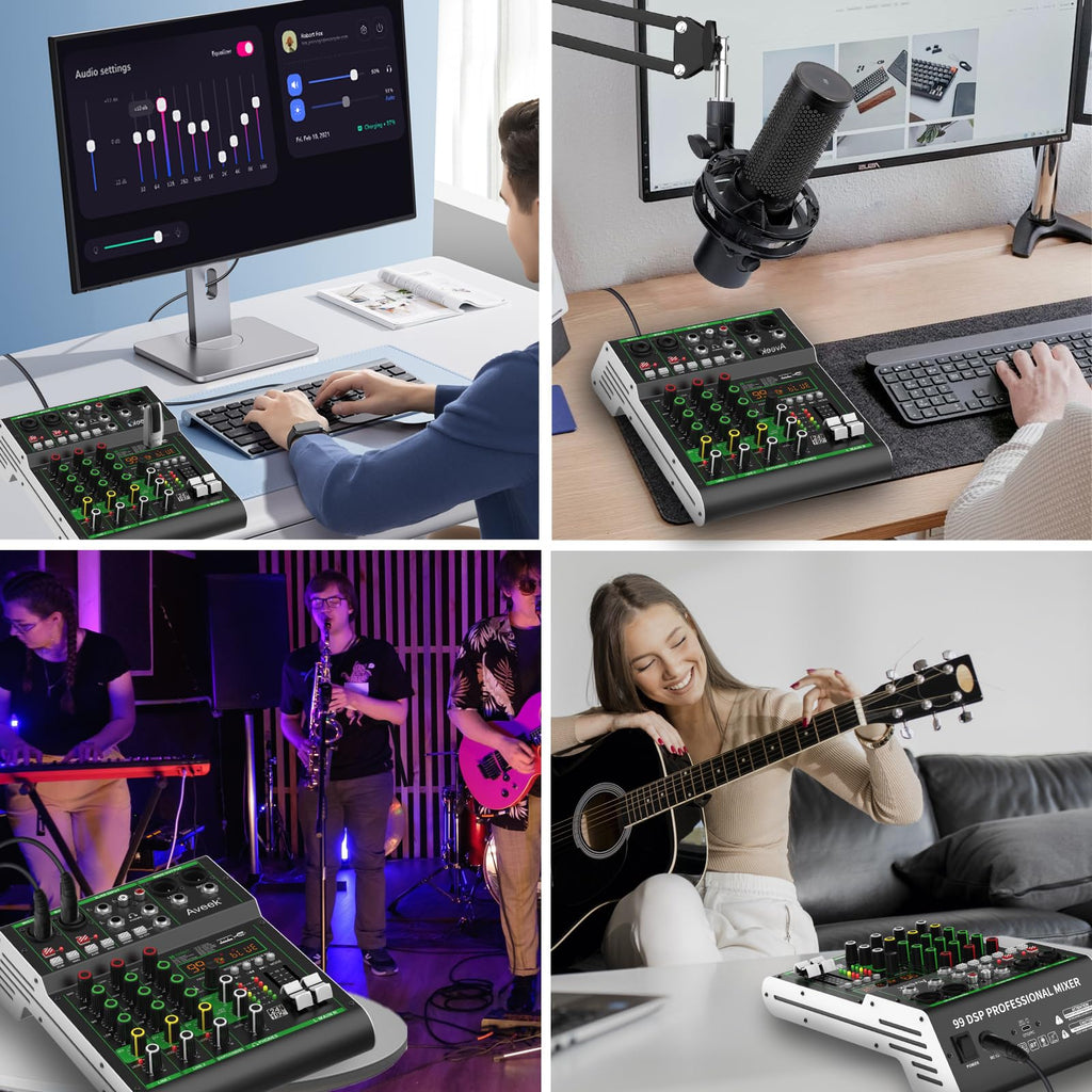 4 Channel Audio Mixer with Bluetooth and USB K55980