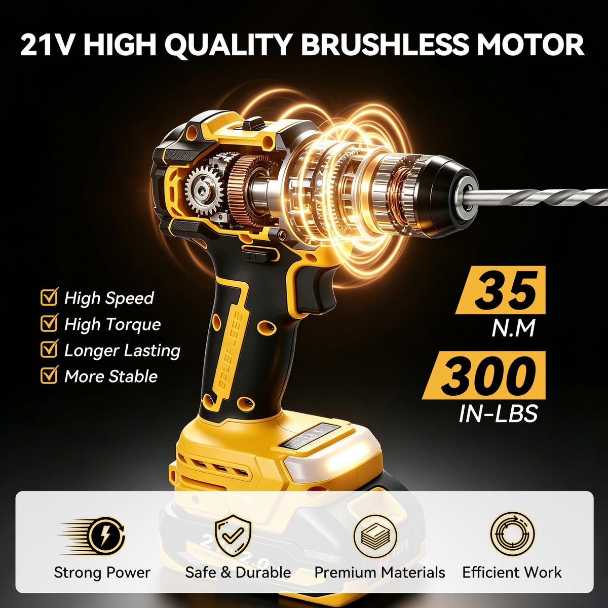 21V Brushless Cordless Drill Set P6338