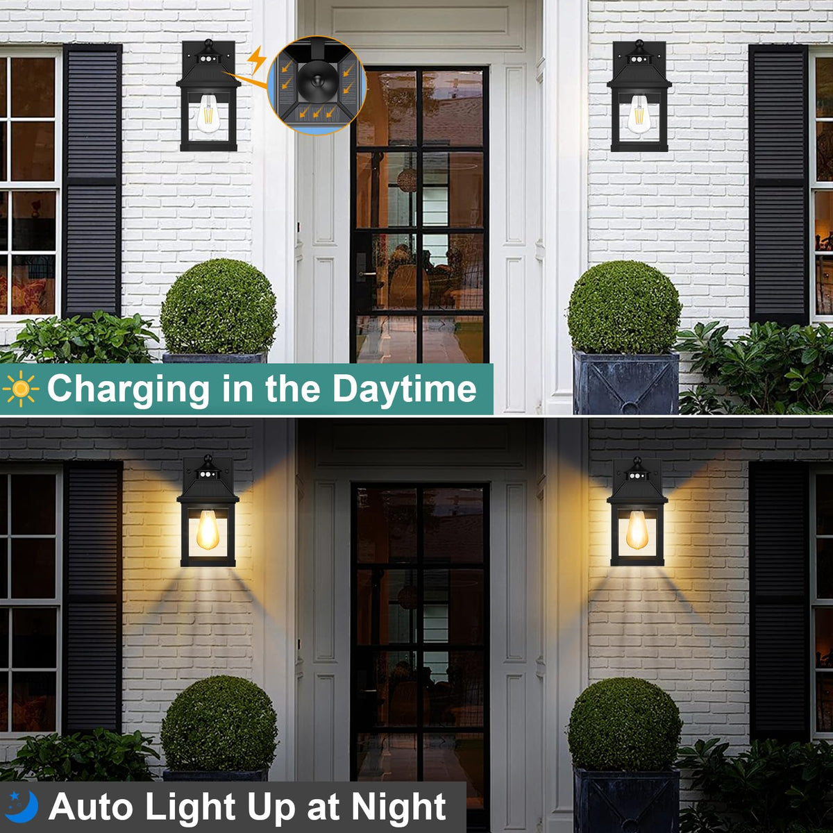 Solar Porch Lights Outdoor Dusk to Dawn with Motion Sensor V951062