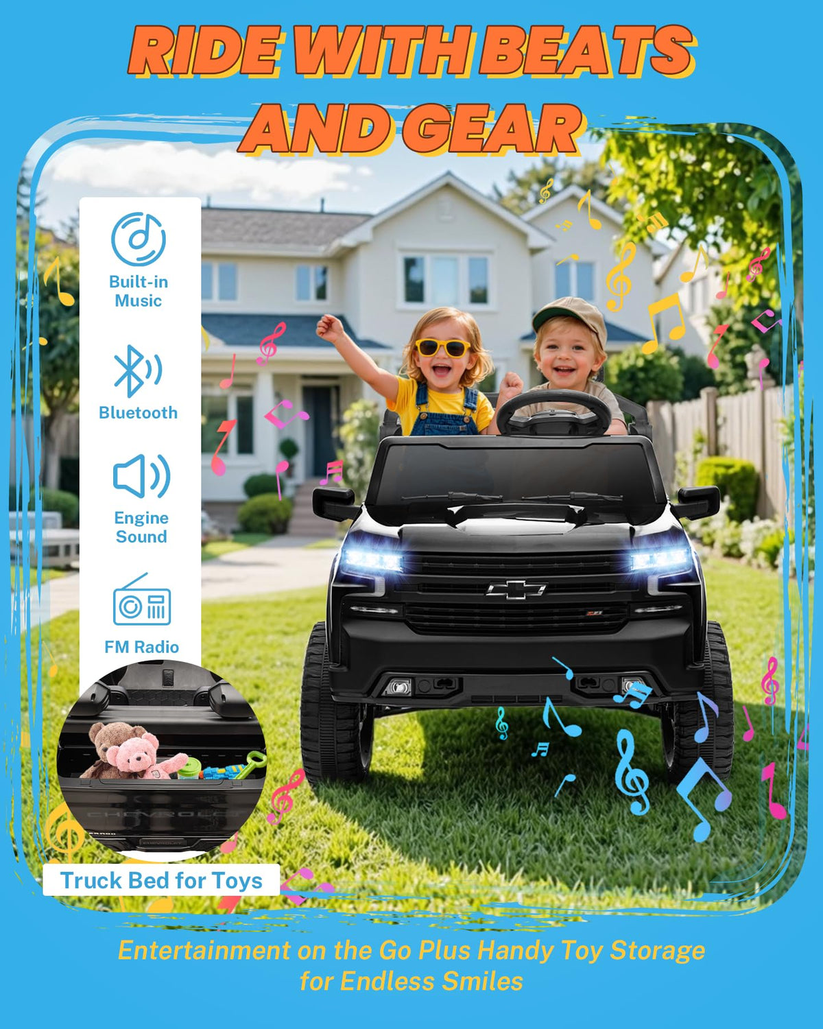 24V 2 Seater Ride on Car with Remote Control, Black G602