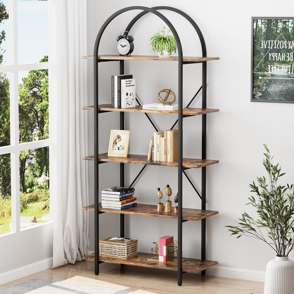 5 Tier Arched Bookshelf A507