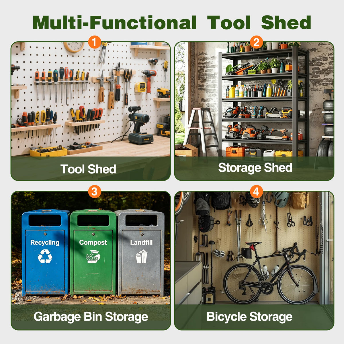 6 x 4 FT Waterproof Metal Outdoor Storage Shed C810