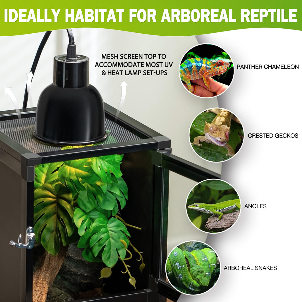 12"x12"x18" PVC Reptile Terrarium with Screen & Acrylic Doors N3524