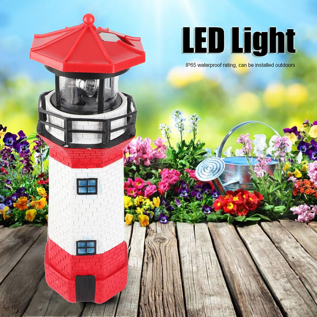 Solar Powered Rotating Lighthouse Decoration D8524