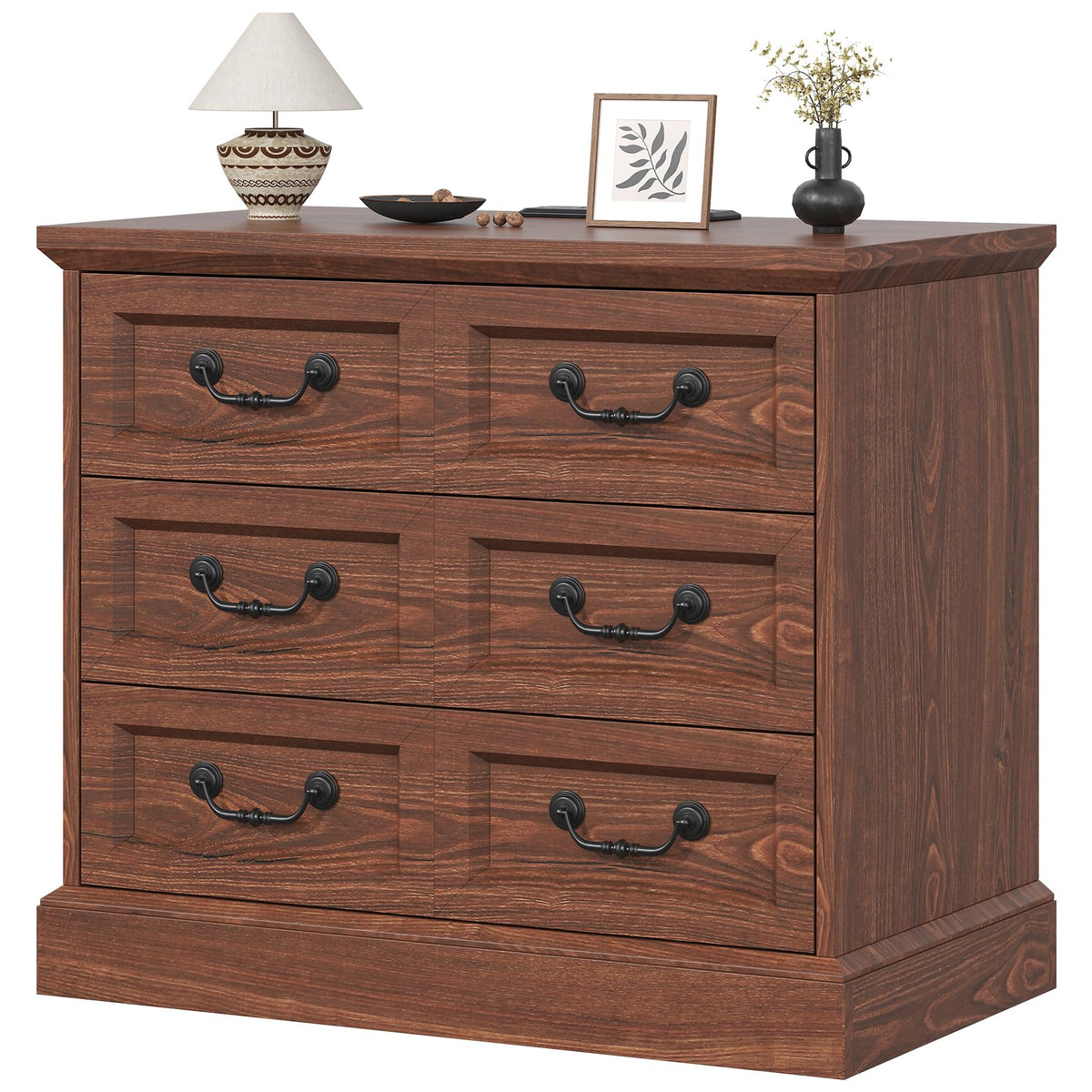 Cherry Wood Nightstand with Charging Station W62327