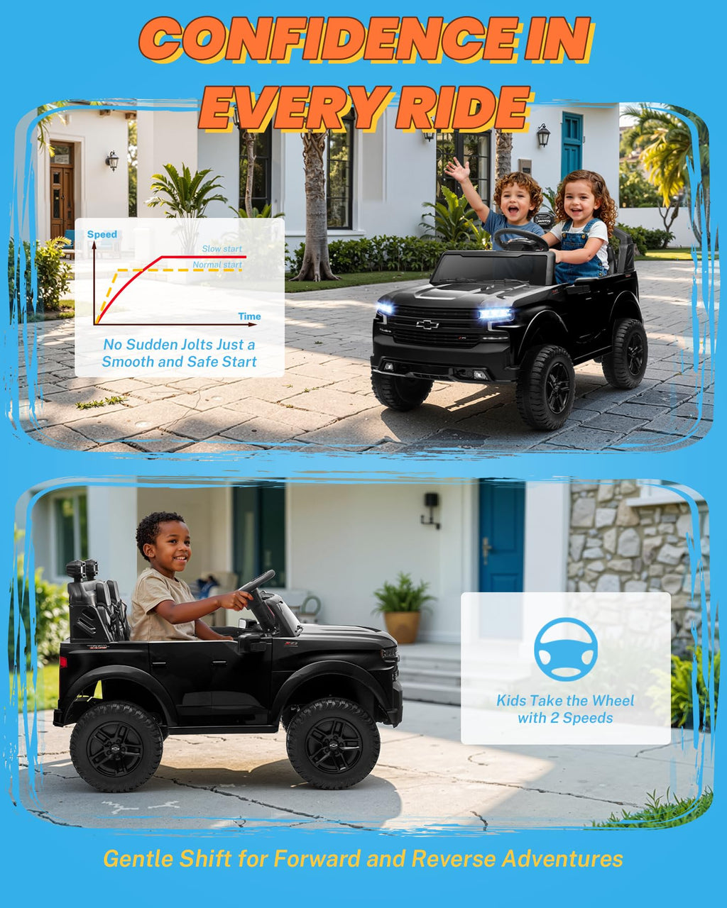 24V 2 Seater Ride on Car with Remote Control, Black G602