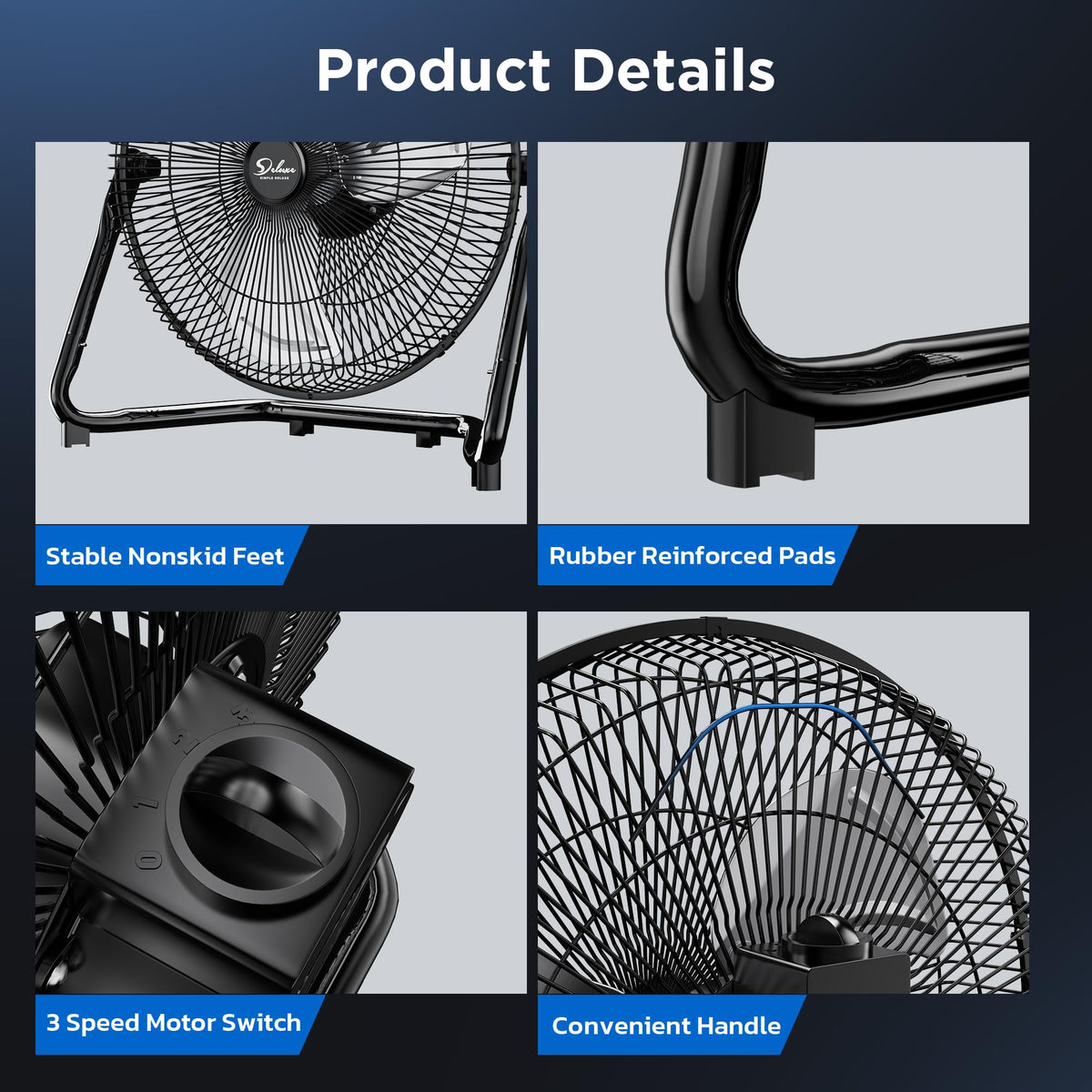 20" 3-Speed High Velocity Industrial Floor Fan, 2 Pack U6486