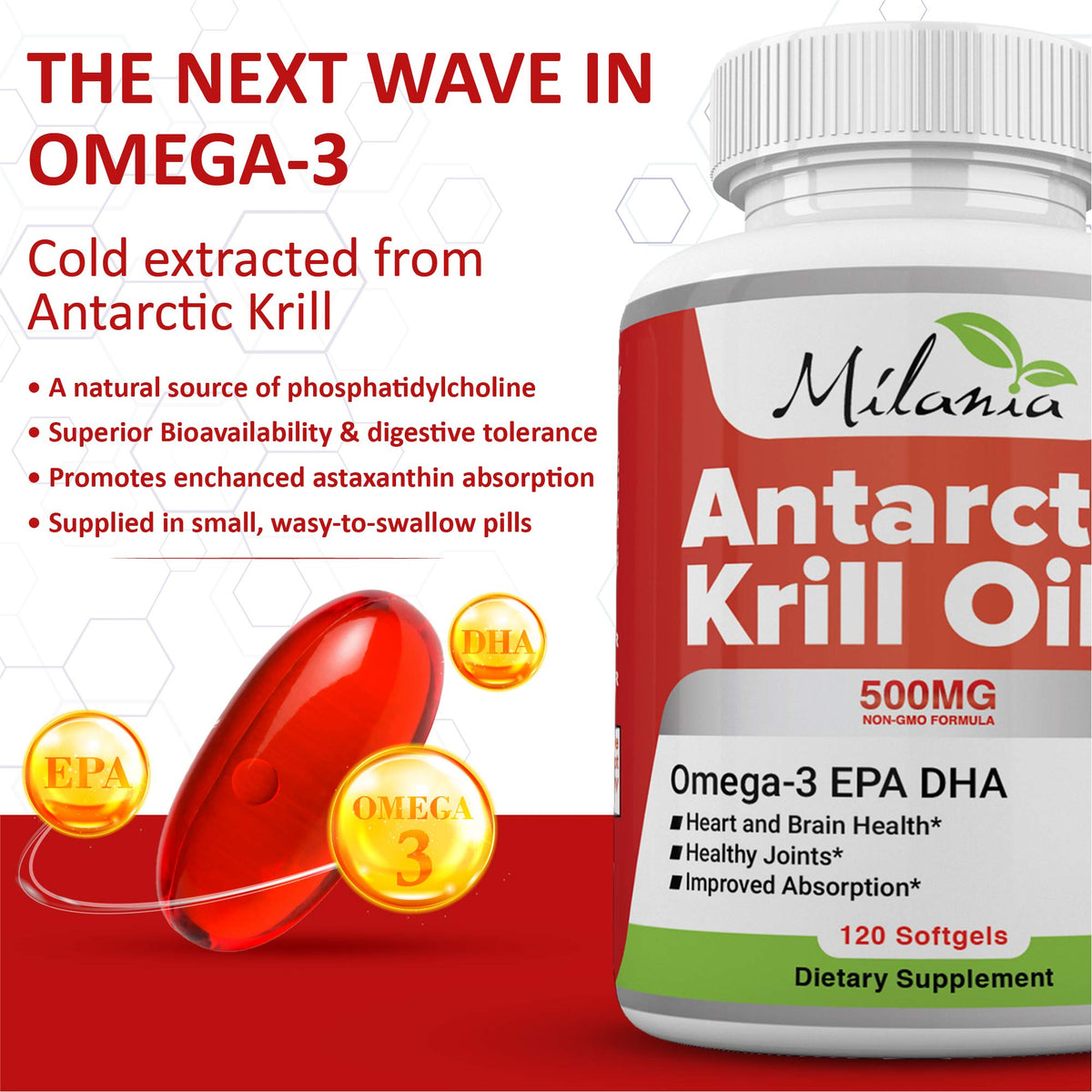 Krill Oil 120 Softgels Omega-3 EPA DHA Astaxanthin 500mg F35185