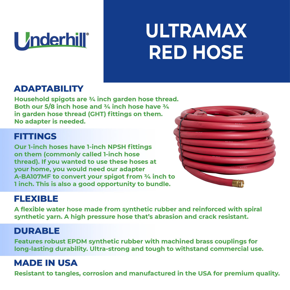 100 ft Rubber Flexible Anti-Kink Garden Water Hose H7453