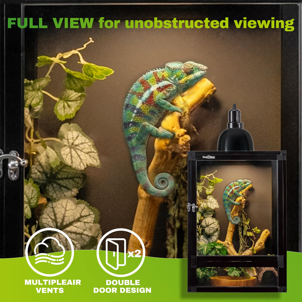 12"x12"x18" PVC Reptile Terrarium with Screen & Acrylic Doors N3524