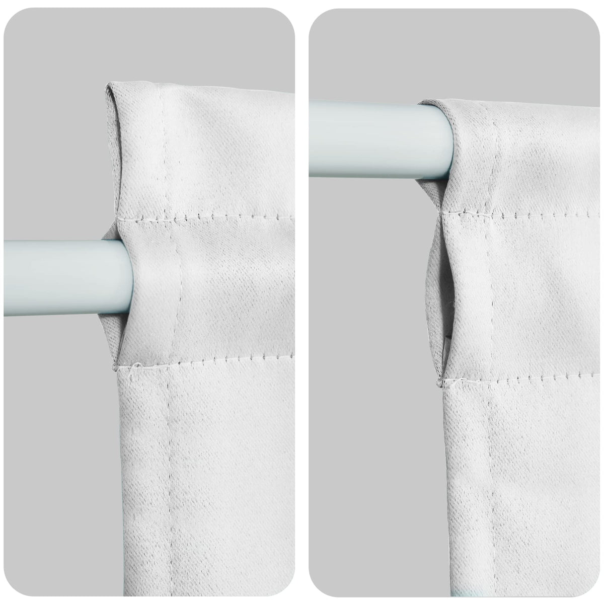 Door Curtains, Thermal and Room Darkening Curtains, Rod Pocket Blackout Curtains, 25 x 40 inches, Greyish White, 1 Panel H346