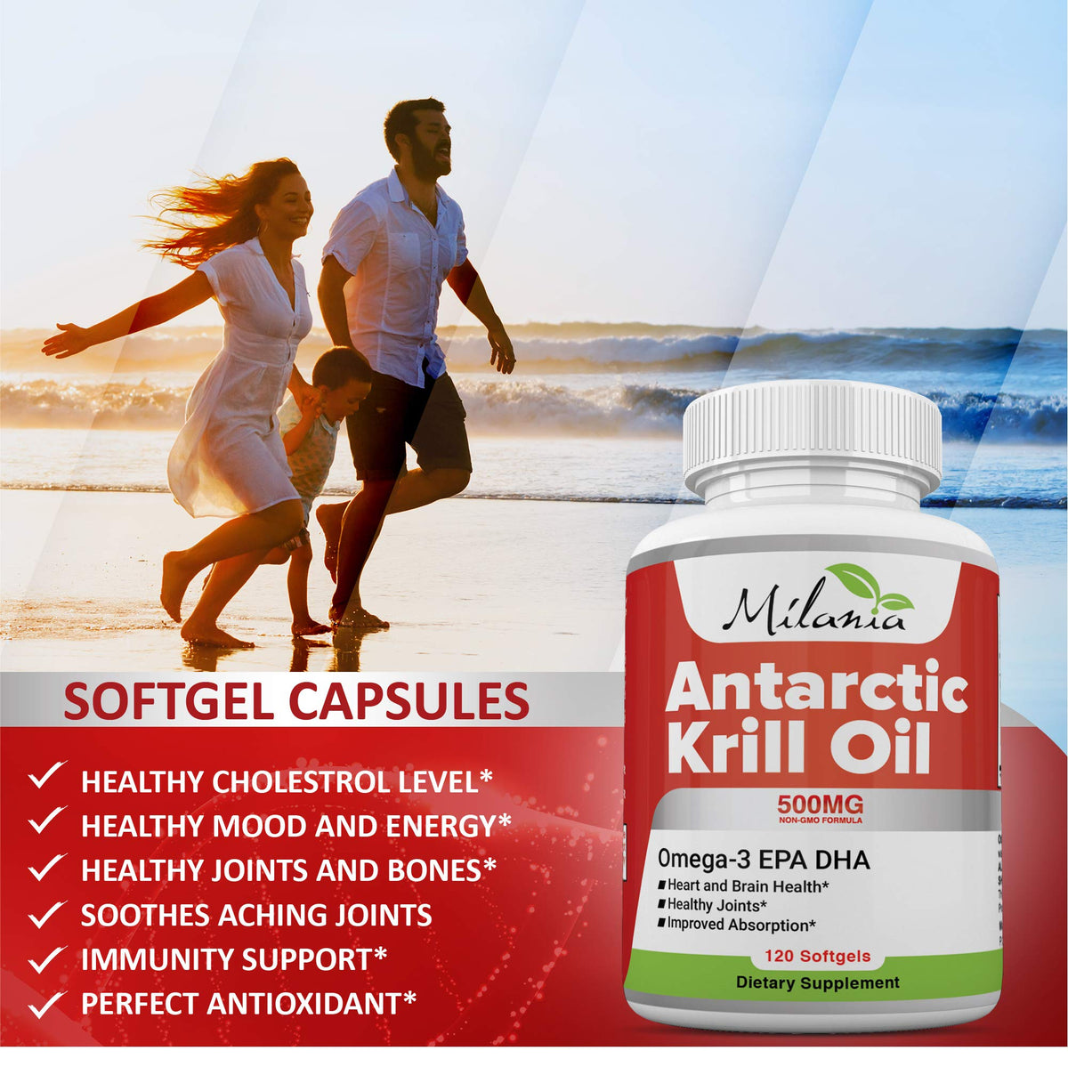Krill Oil 120 Softgels Omega-3 EPA DHA Astaxanthin 500mg F35185