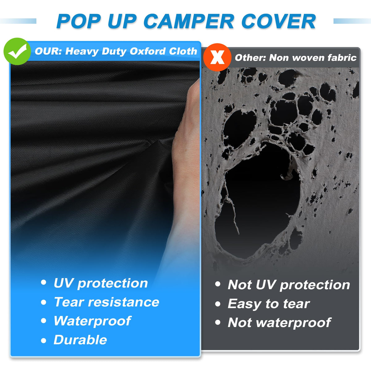 14ft-16ft Heavy Duty Oxford Waterproof Pop-Up Camper Cover V375195