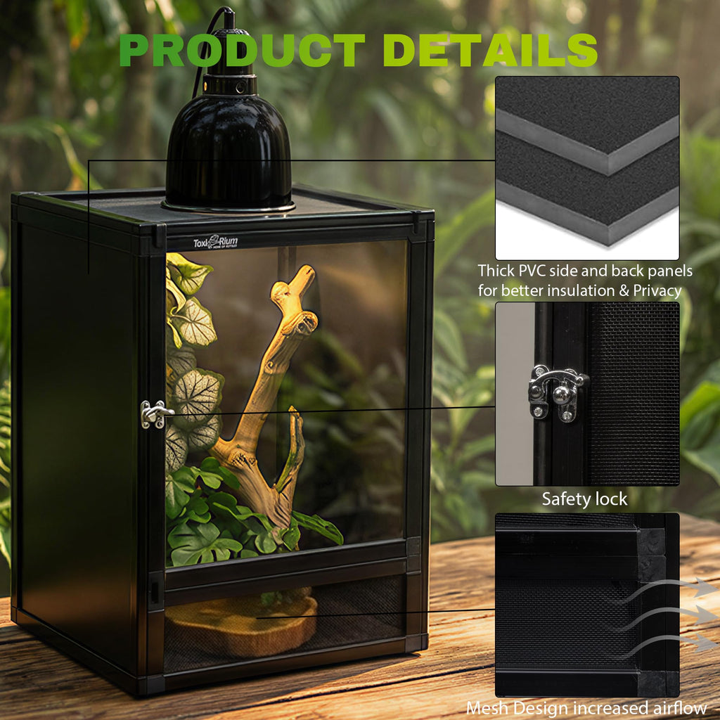 12"x12"x18" PVC Reptile Terrarium with Screen & Acrylic Doors N3524