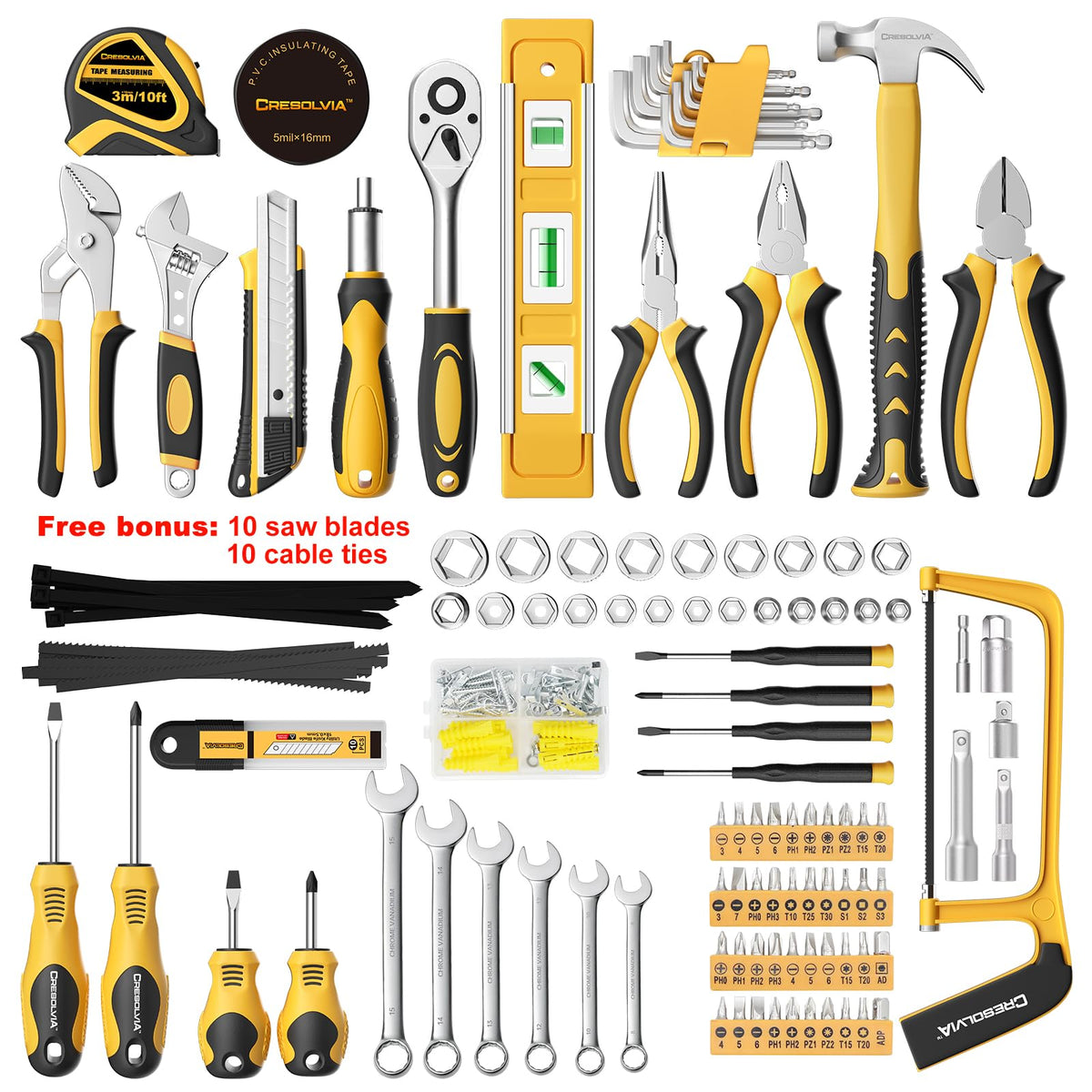 199 Piece Tool Kit with Socket Wrench Tool Box Case I25655