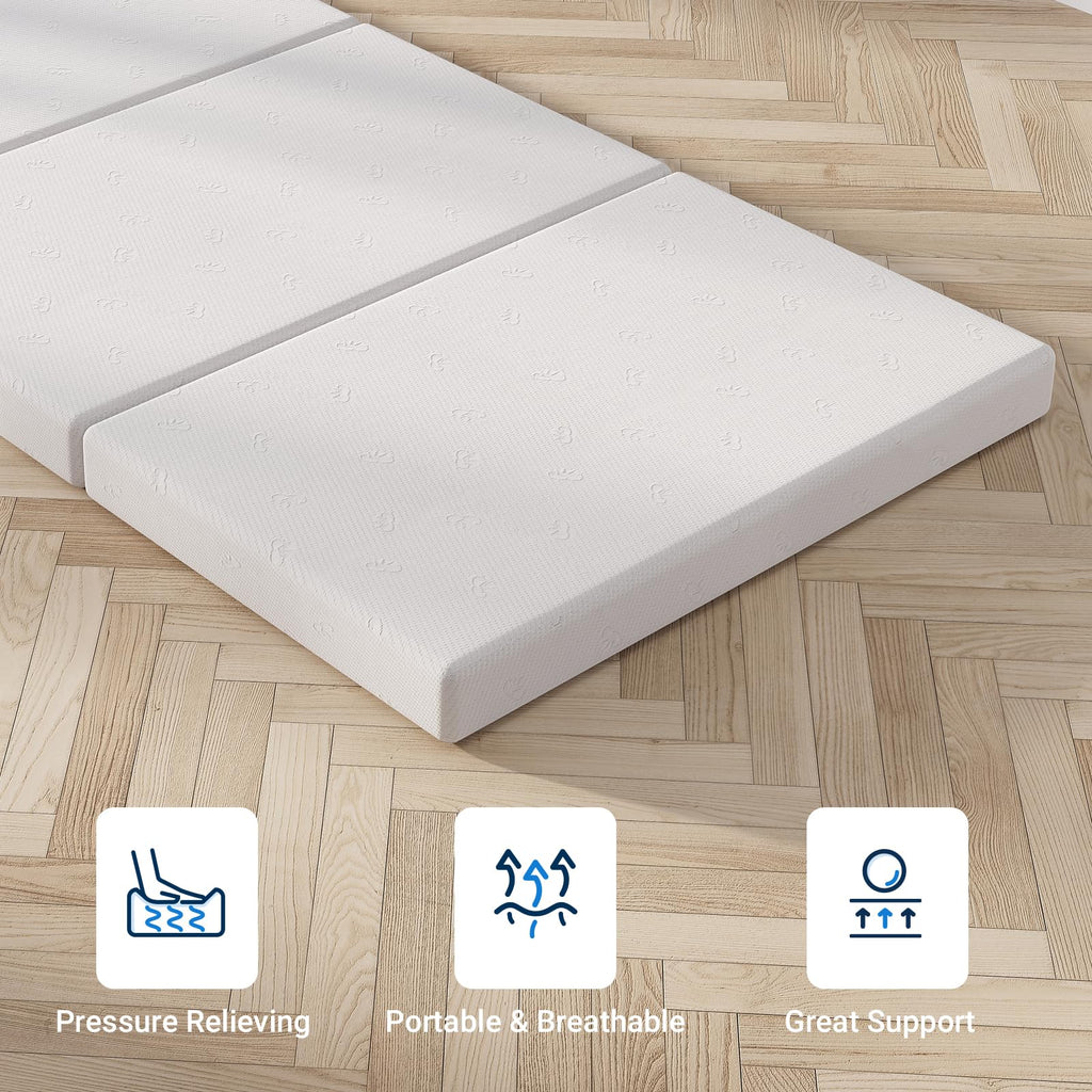 4 Inch Memory Foam Tri-fold Mattress Topper J82236
