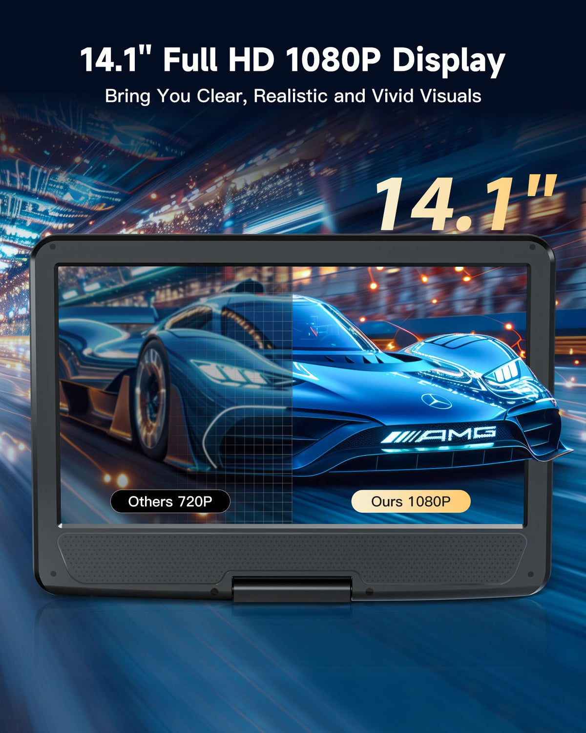 16.9" Portable Blu Ray Player with 14.1" 1080P Swivel Screen V573144