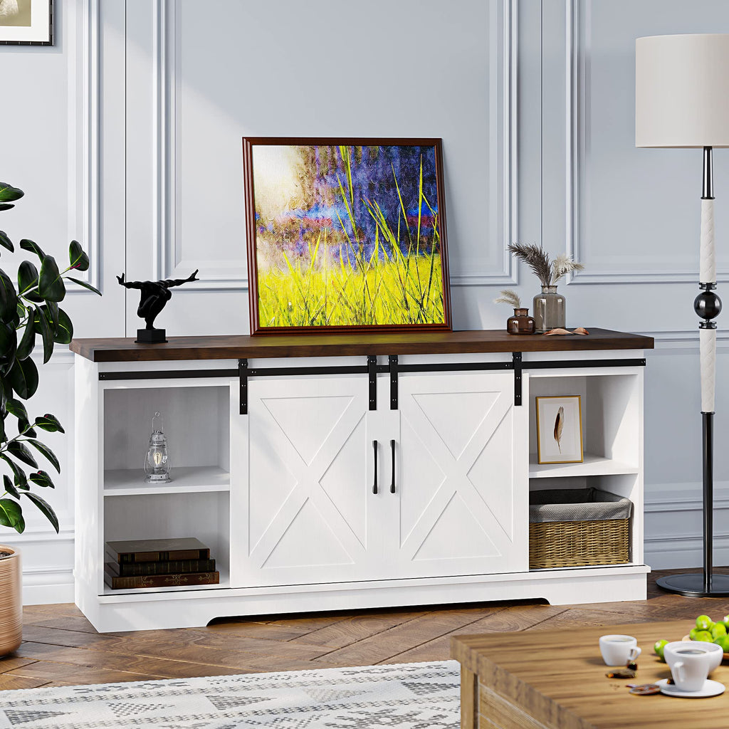 Farmhouse TV Stand Entertainment Center for 65 Inch TV A60599