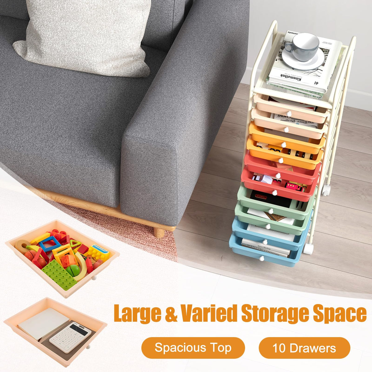 10 Drawer Rolling Storage Cart N779608