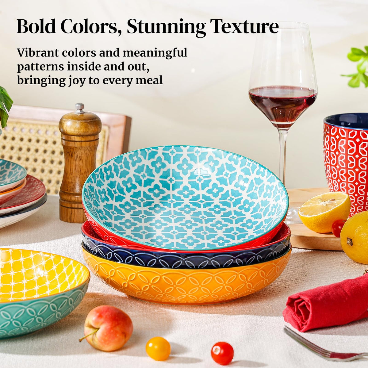 8.5" Porcelain Serving Bowls Set of 4 B947