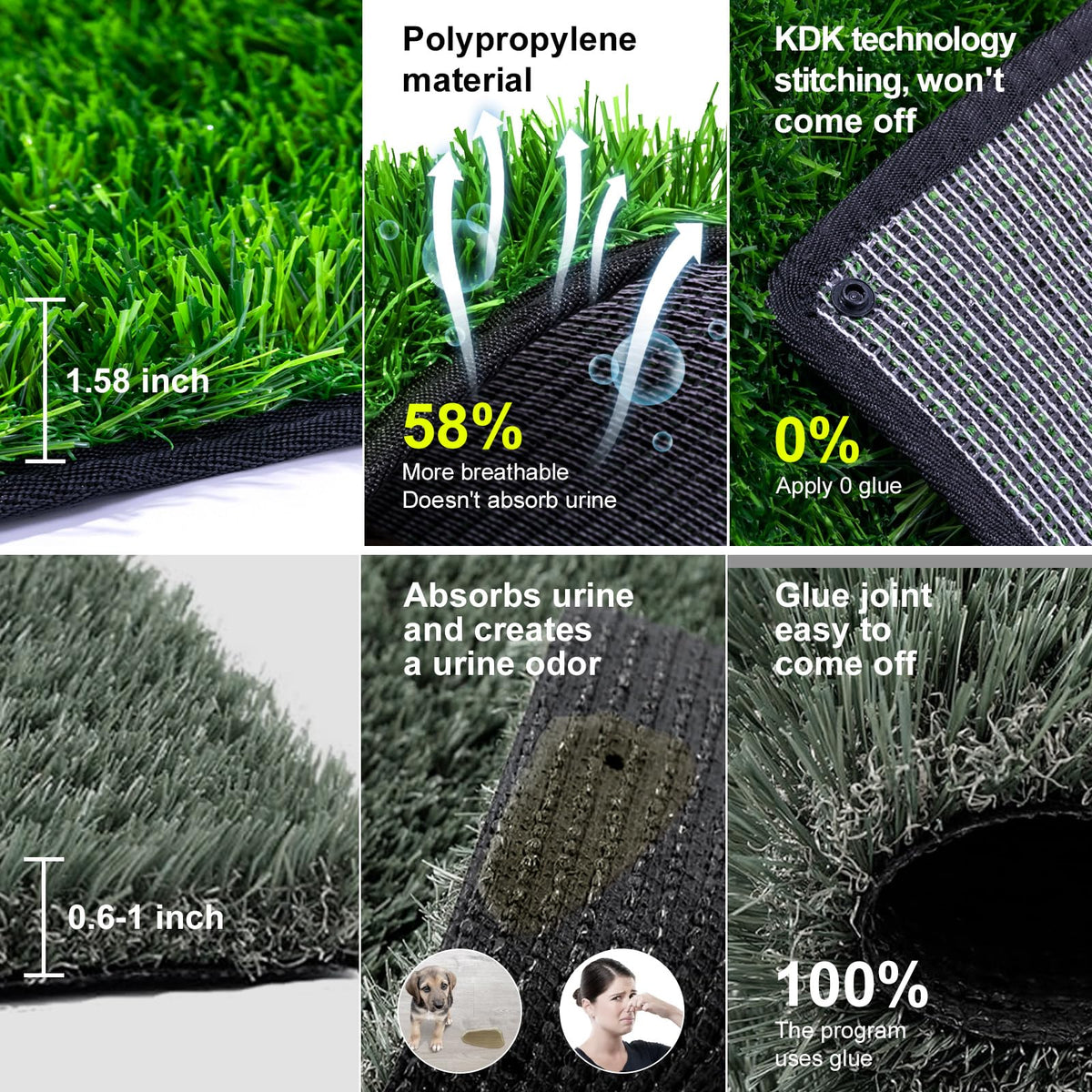 32" x 24" Washable Reusable Artificial Grass Pee Pads J14018