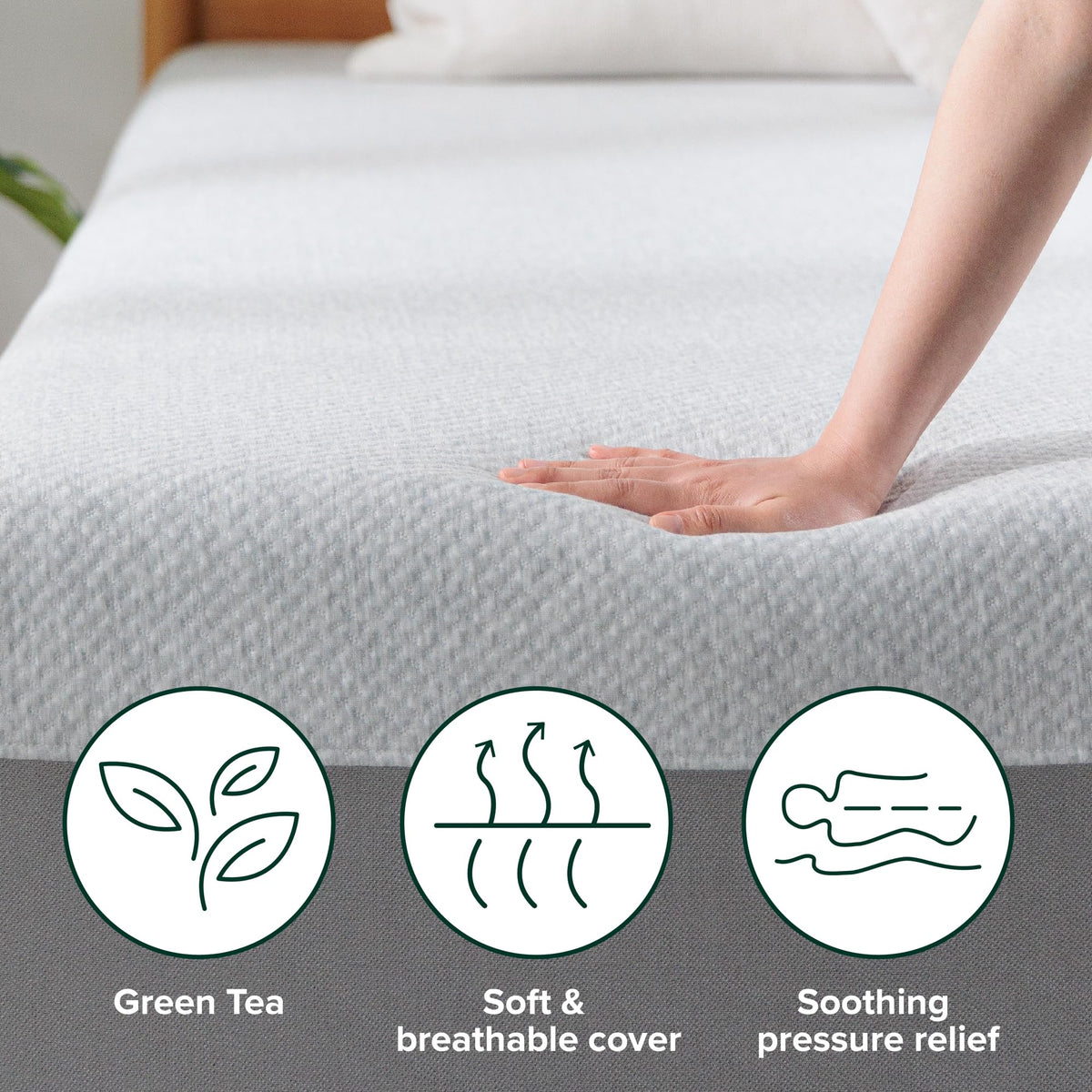 8 Inch Memory Foam Mattress, Twin, Medium Firm T368318