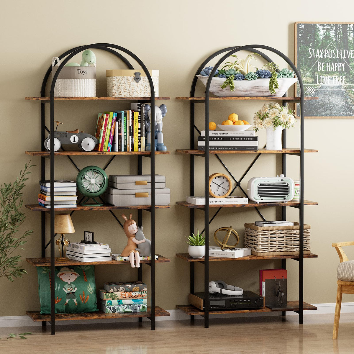5 Tier Arched Bookshelf A507