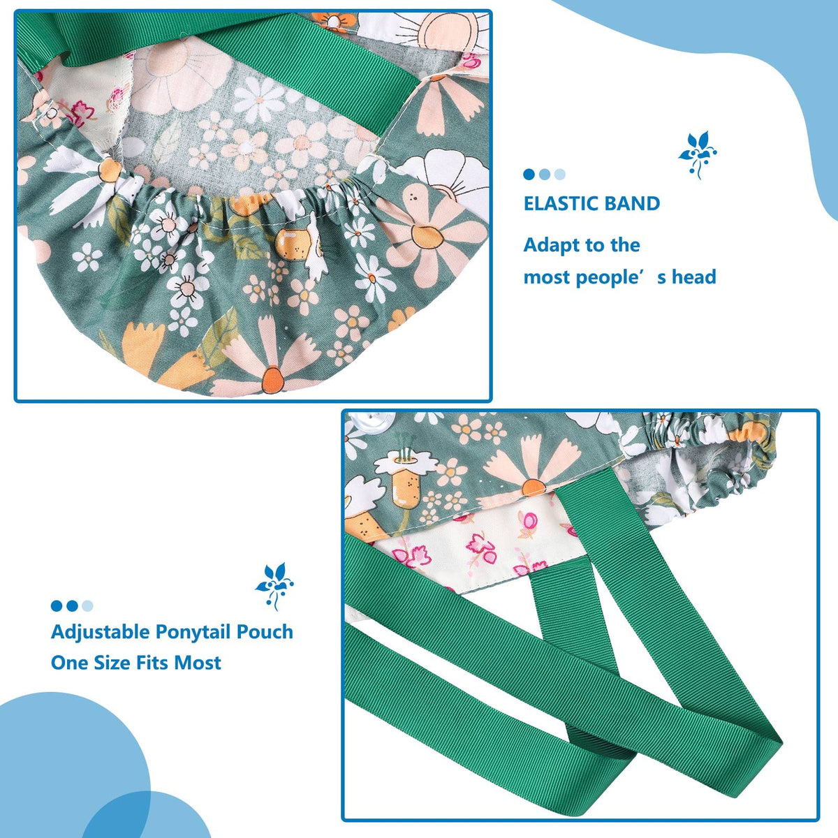 30 Pcs Scrub Caps with Buttons and Ribbon W906