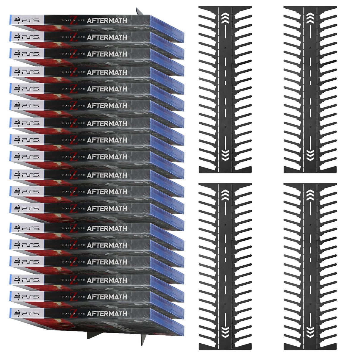 4-Pack Wall Mount Metal DVD Rack Holds 72 Games V332249