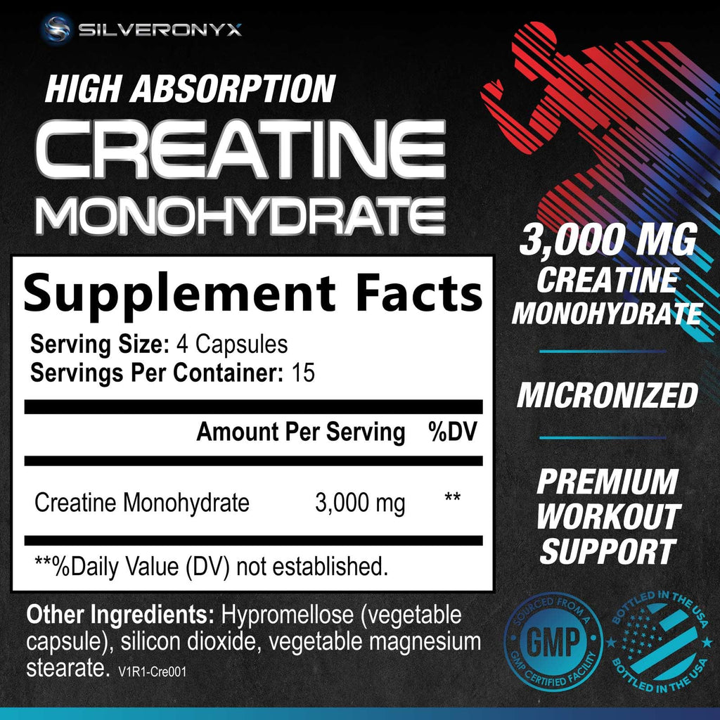 Micronized Creatine Monohydrate 3000mg 60 Capsules I289897