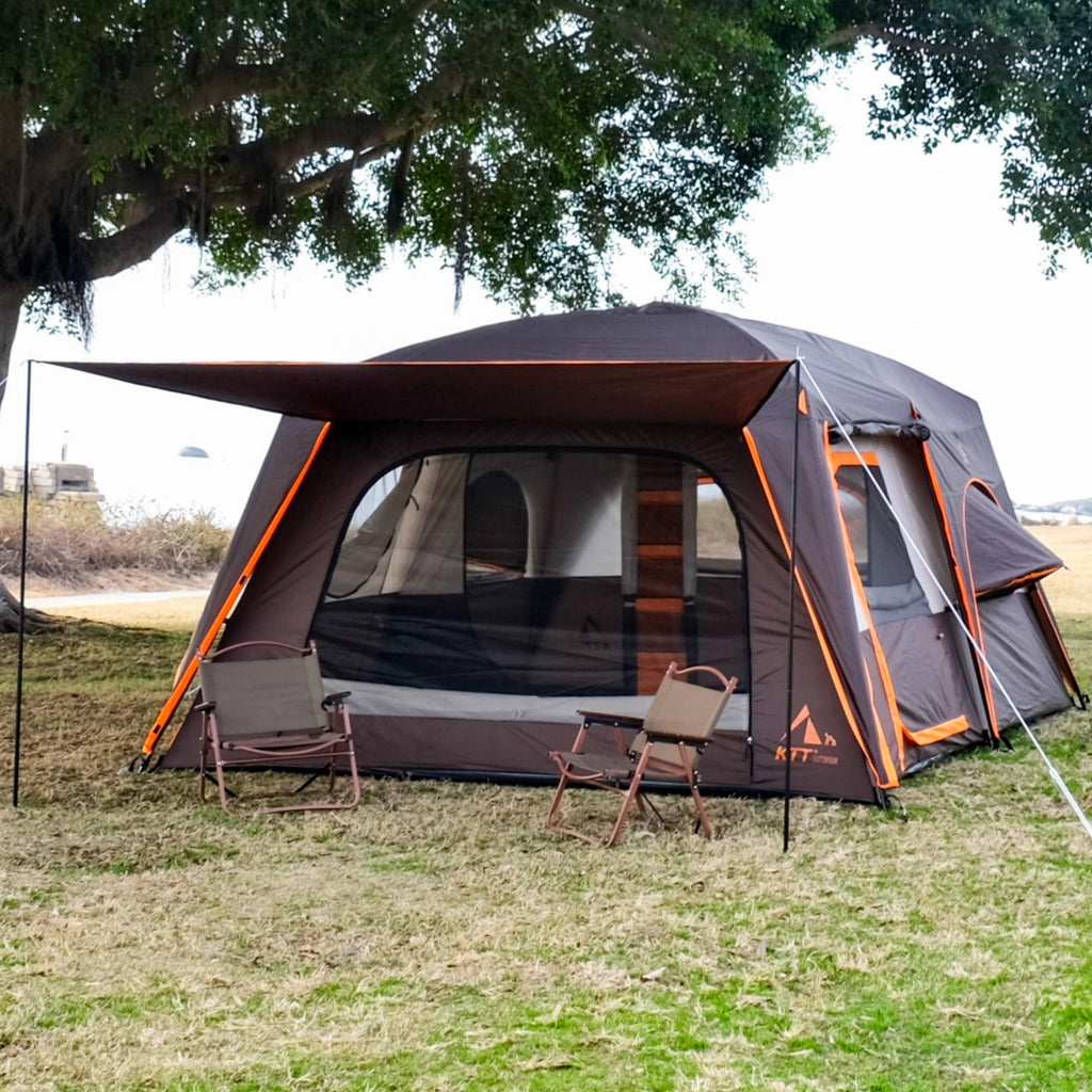 Extra Large 12 Person 2 Room 3 Door Waterproof Double Layer Cabin Tent R794288