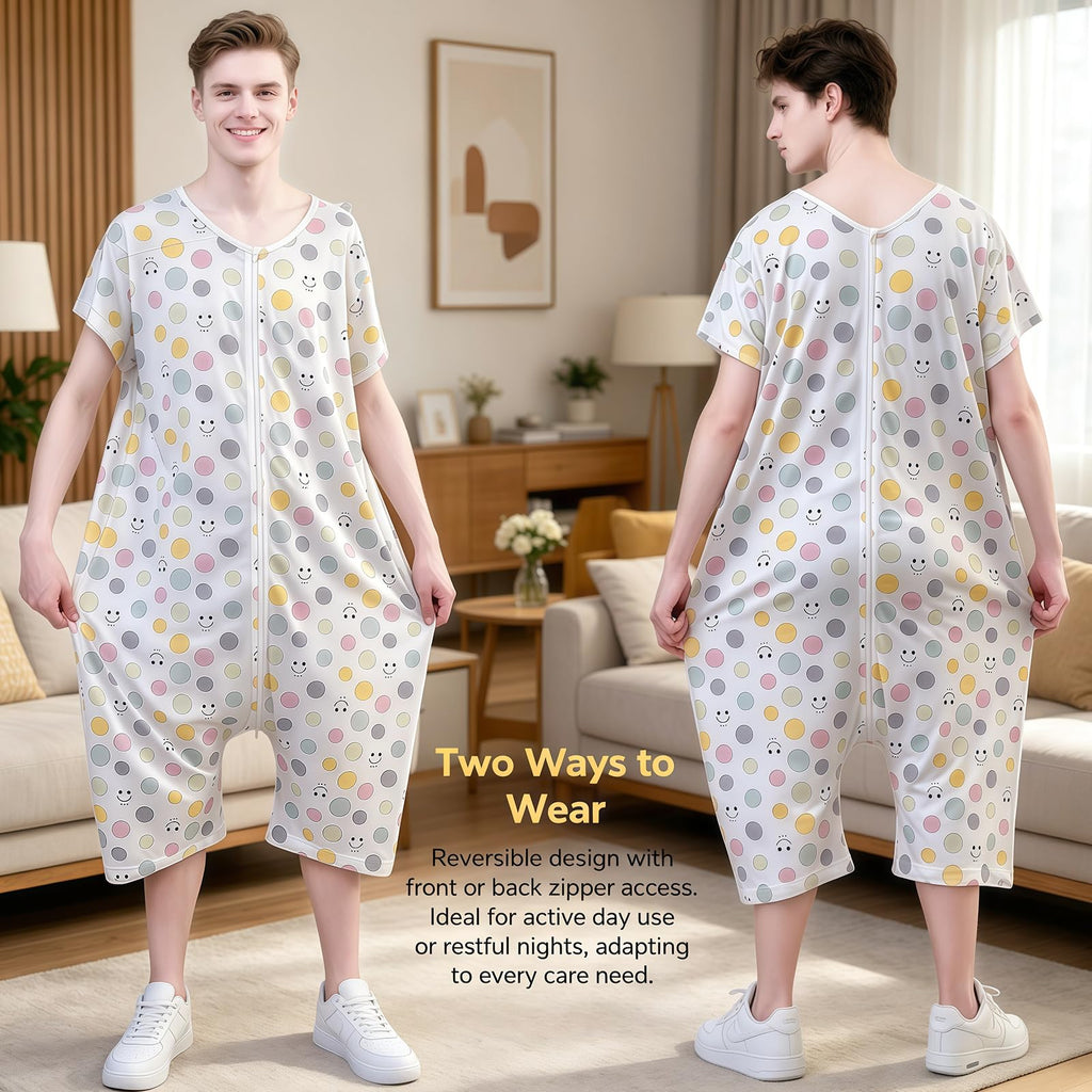 Reversible Incontinence Jumpsuit with Zipper A675944