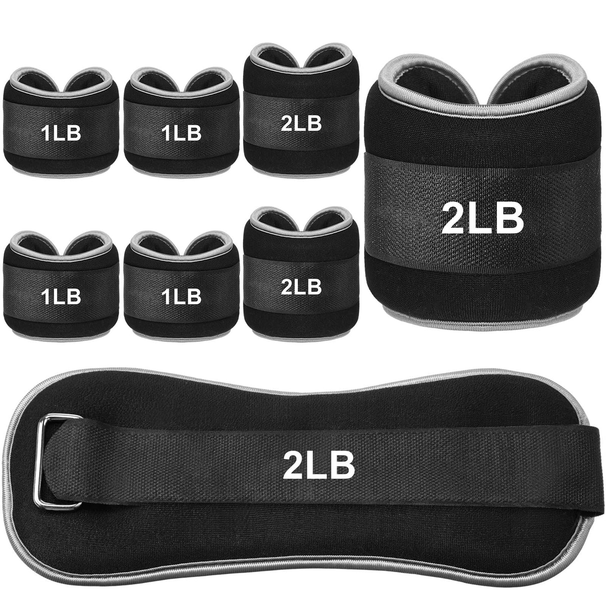 4 Pairs Adjustable Ankle Leg Weights Set D25229