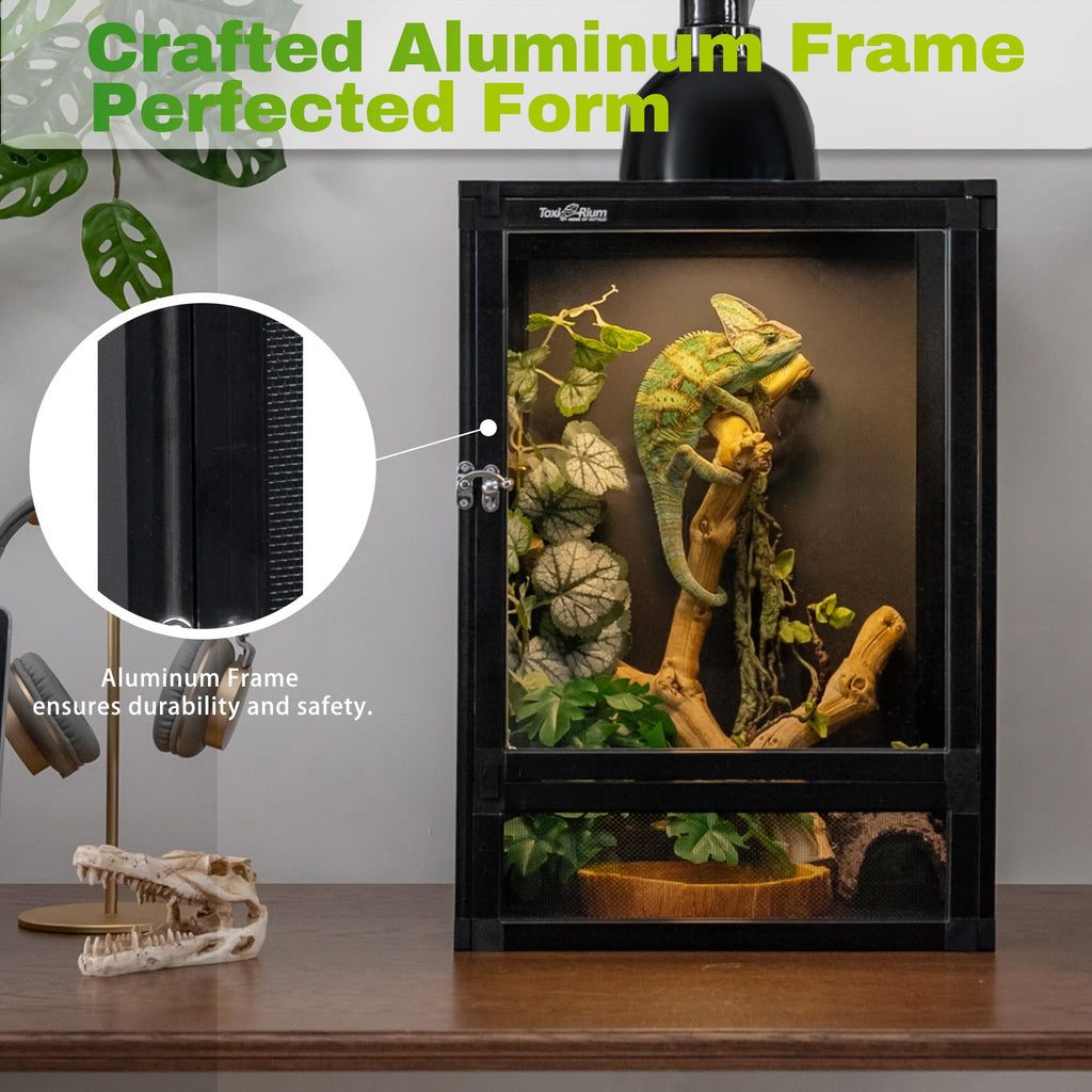 12"x12"x18" PVC Reptile Terrarium with Screen & Acrylic Doors N3524