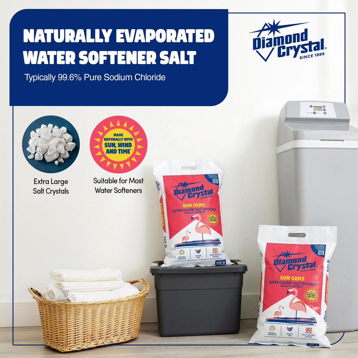 2 Pack Super Coarse Water Softener Salt, 40 Pounds L242